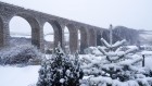 Angarrack viaduct - long view - in the snow..   #snowday